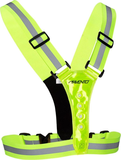 Jelek reflektues Avento Running Safety Vest, me LED, për vrap, i verdhë neon
