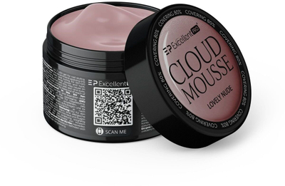 Xhel ndërtues për thonj Excellent Pro Cloud Mousse Lovely Nude, 80% mbulim, 15 g