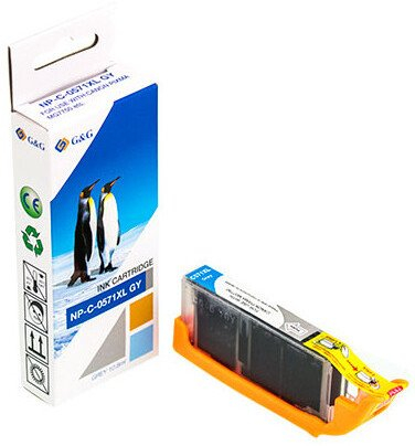 Rifill bojë printeri G&G NP-C-0571XL GY, kompatibil me Canon CLI-571XLGY 0335C001, gri