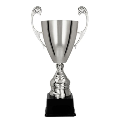 Трофеј чаша TRYUMF CUP 4105A, метална, со основа за гравирање, сребрена