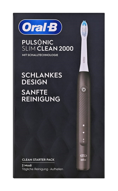 Furçë dhëmbësh elektrike Oral-B Pulsonic Slim Clean 2000, sonike, rikarikueshme, e zezë