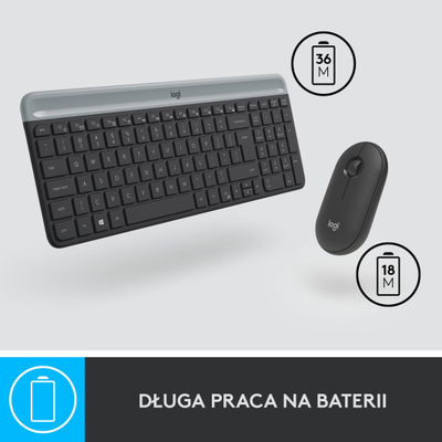 Set tastierë dhe maus Logitech MK470 Slim Wireless me kamera Logitech Brio 100, Full HD 1080p, i zi