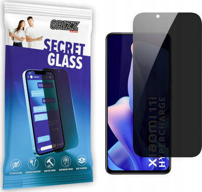 Mburojë ekrani Grizz SecretGlass për Xiaomi 11i HyperCharge, privatësi, xham i temperum, transparencë e zezë