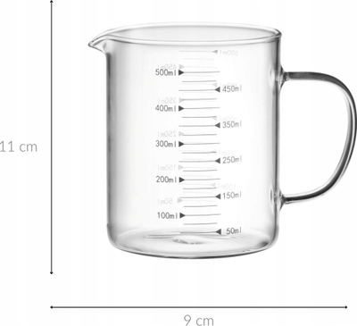 Gotë matëse Gastro, 500 ml, xham rezistent ndaj nxehtësisë, transparente