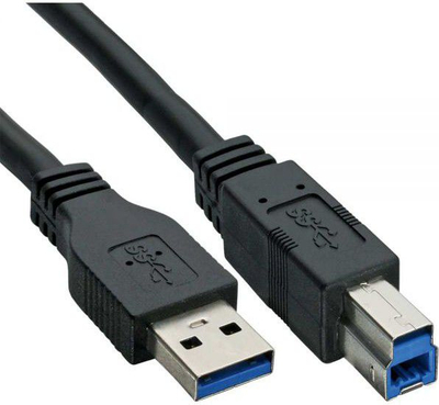 Kabllo USB InLine 35305, USB A në USB B, USB 3.0, 0.5 m, i zi
