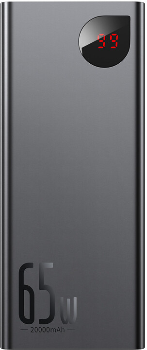 Baseus Adaman Metal Power Bank, 20000 mAh, 65W, Black