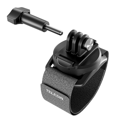 Rrip dore për kamerë aksion Telesin Wrist Strap, rrotullim 360°, i zi