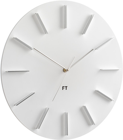 Future Time FT2010WH Тркалезен Ѕиден Часовник, Бел, 40 cm