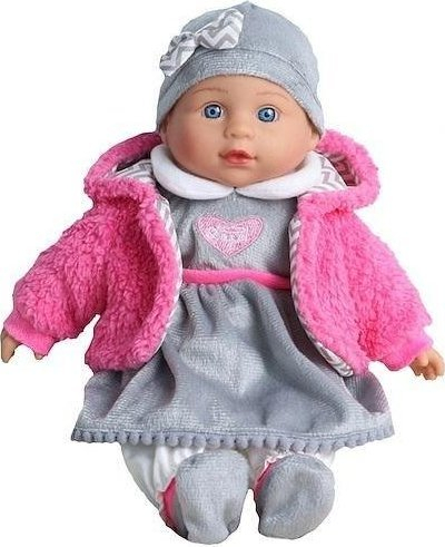 Kukull muzikore Smily Play Singing Girl, 3 këngë, 2 përralla, gri me rozë