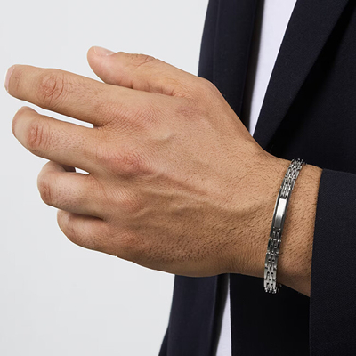 Byzylyk për meshkuj Trussardi T-Steel TJAXV35, i argjendtë