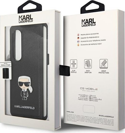 Koverte telefoni Karl Lagerfeld Galaxy Z Fold4, plastike, e hollë, e zezë