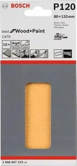 Letër zmerile Bosch Best for Wood C470, 80 x 133mm, P120, bezhë