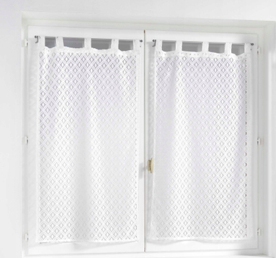Perde për dritare Odilia Tab Top, set me 2 copa, 60 x 90 cm, e bardhë