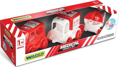 Set veturash Wader Kid Cars Ambulance 60025, lodër edukative, multingjyrëshe