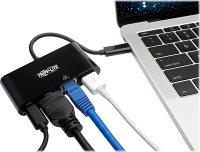 Adapter multiport USB C Tripp Lite, HDMI, RJ45, USB 3.0, i zi