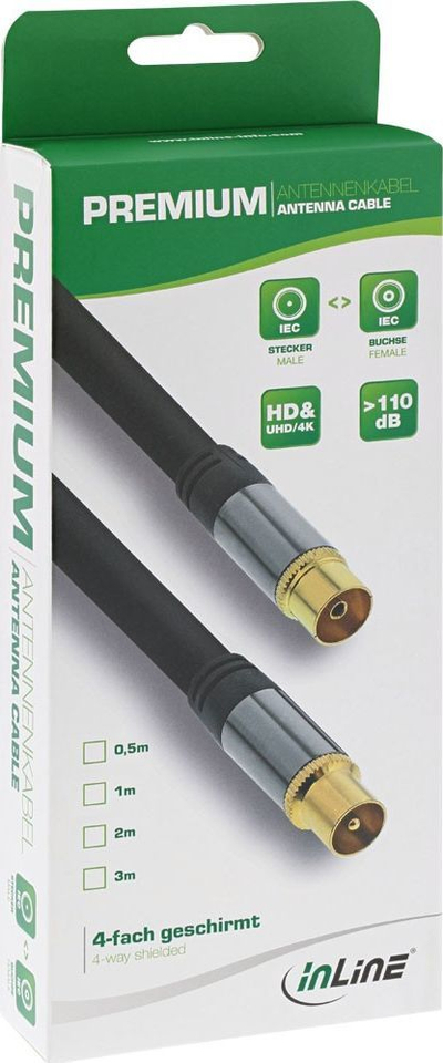 Kabllo antene InLine (69203P), 3m, e zezë