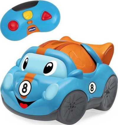 Makina lodër me telekomandë Chicco Turboball Coupé RC, 18m 4v, me efekte zanore, blu portokalli