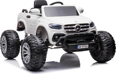 Makina elektrike për fëmijë Mercedes DK-MT950 4x4, me bateri, Bluetooth MP3, e bardhë