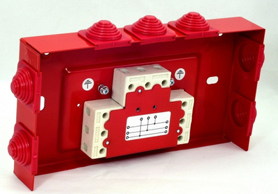 Kuti lidhëse zjarrduruese Simet PIP-2AN R3x3x6, E90, 225x125x36mm, e kuqe