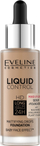Fondatinë Eveline Liquid Control HD 060, mat, 32ml, Sunny Beige