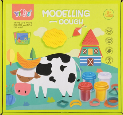 Set plasteline MEGA CREATIVE “Farm with accessories”, me aksesorë, me ngjyra plot