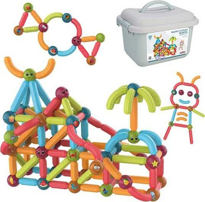 Lodër ndërtuese magnetike Woopie, 128 pjesë, arsimore, shumëngjyrëshe