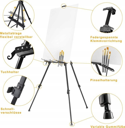 Kavalet Walimex Pro Easel XL, 60-180cm, alumin, deri 140cm, gri