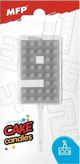 Qiri ditëlindjeje MFP Birthday Candle Blocks, numri 9, formë blloku, gri