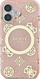 Mbulesë telefoni Guess 4G Monogram MagSafe për iPhone 16 6.1", lëkurë PU, rozë