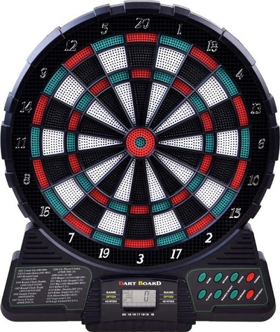 Tabelë elektronike shigjetash Dartboard SP0651, 18 lojëra, ekran LCD, ngjyrë e zezë