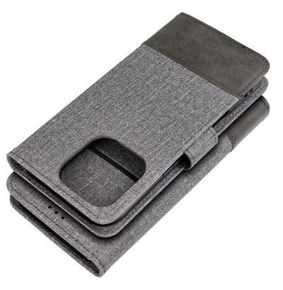 Këllëf libri OEM GOMMA Book për iPhone 17, me portofol, magnetik, gri