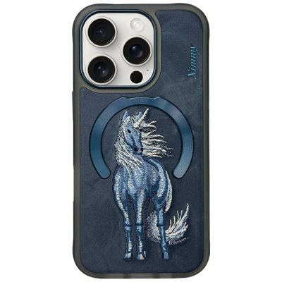 Mbulesë telefoni Nimmy Magnetic Fantasy Animal MagSafe për iPhone 16 Pro, me magnet MagSafe, blu