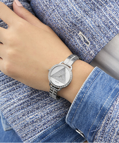 Ora Guess GW0914L1, për femra, kuarc, e argjendtë