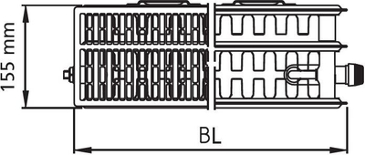 Radiator panelor Kermi V33 Right 300x1200, 1560W, i bardhë