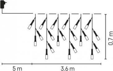 Drita dekorative EMOS Icicles LED 200, 3.6m, 8 programe, e bardhë e ftohtë