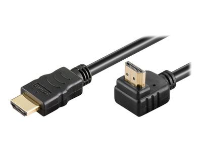 Kabllo HDMI Microconnect High Speed, 5m, me kënd 90°, e zezë