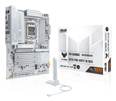 Матична плоча ASUS TUF Gaming X870 PRO WIFI7 W NEO, AMD X870, Socket AM5, ATX, бела