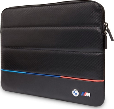 Mbulesë laptopi BMW Carbon Tricolor, 16", najlon dhe lëkurë eko, shumëngjyrëshe