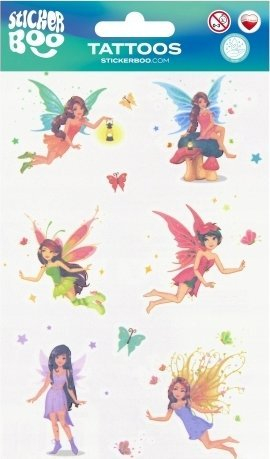 Tatuazhe ngjitëse për kalamaj Teka Fairy Tattoos, me zanash, shumëngjyrëshe