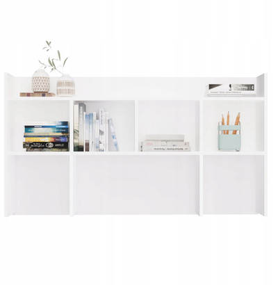 Organizues tavoline Kuba Desk Topper, 130 cm, 5 rafte, i bardhë mat