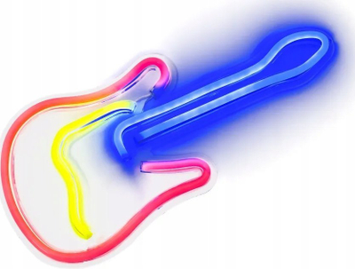 Lampë dekorative OEM Neon LED, model kitarë, USB, shumëngjyrëshe