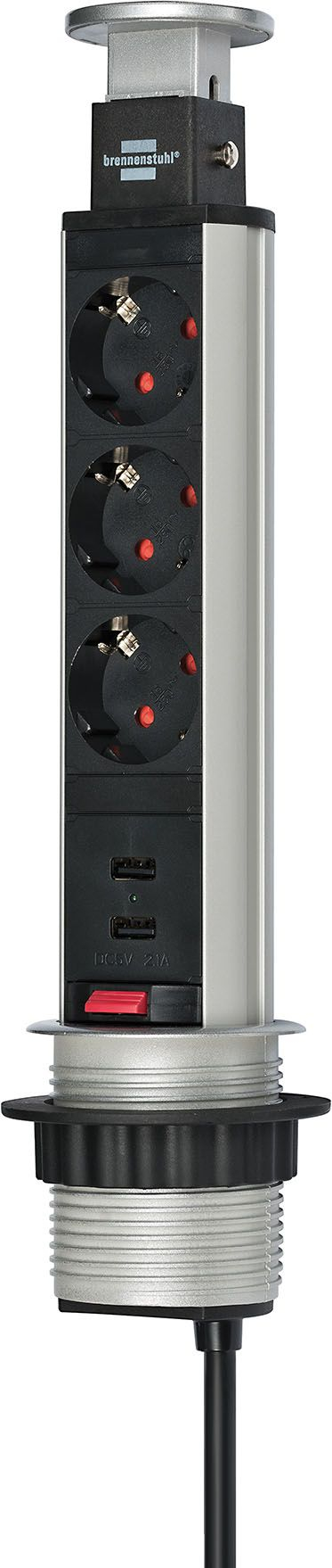 Kabllo për tavolinë Brennenstuhl, 3 priza, 2 m, e zezë