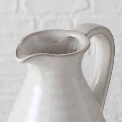 Krikë qeramike Boltze Tromona, stoneware, 22 cm, e bardhë