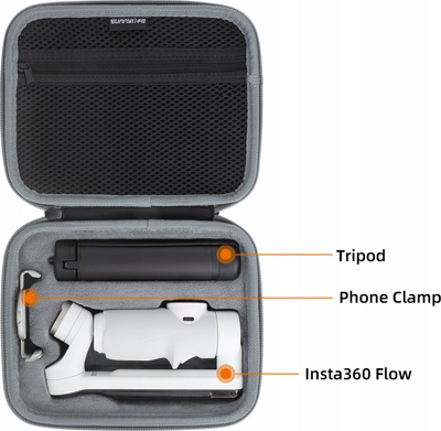 Etui mbrojtëse SunnyLife për gimbal Insta360 Flow B569, rezistente ndaj ujit, e zezë gri
