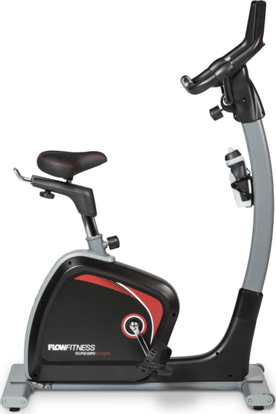 Biçikletë palestre Flow Fitness DHT2500i, sistem elektromagnetik, programe stërvitje, gri