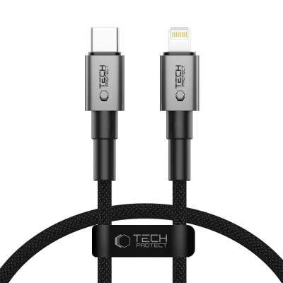 Kabllo karikues USB C në Lightning Tech-Protect Ultraboost DNA, 25cm, PD 27W 3A, gri metalike
