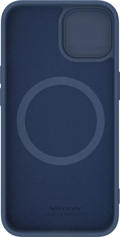 Mbrojtëse telefoni Nillkin CamShield Silky për iPhone 15 Plus, silikon, kapak kamere, blu