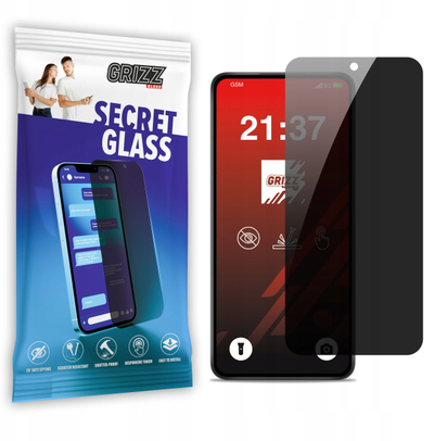 Заштитно стакло за приватност за екран Grizz SecretGlass Infinix Hot 50 Pro 4G, 9H, црно