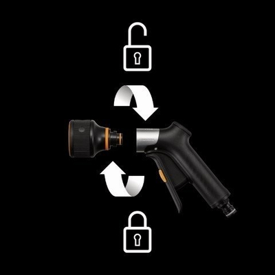Pistoletë ujitëse Fiskars FiberComp 1067194, 3 funksione, portokalli