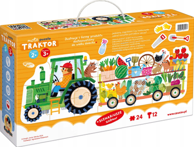 Puzzle moto Czuczu Traktor, 24 copa, për kalamaj 2+